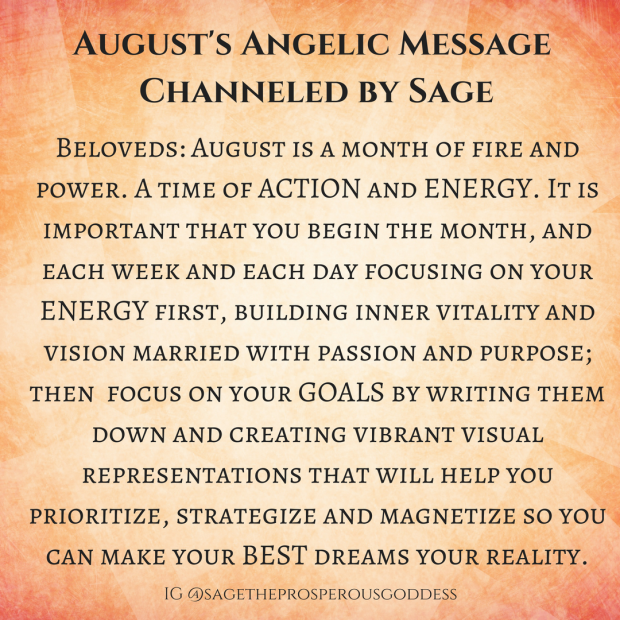 August's Angelic Message Channeled by Sage